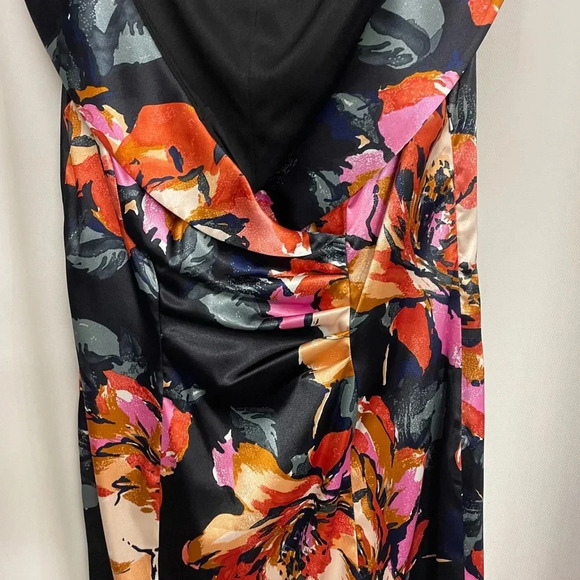 Evan Picone collared sheath dress size 12 red/pink/black/orange - Picture 3 of 8